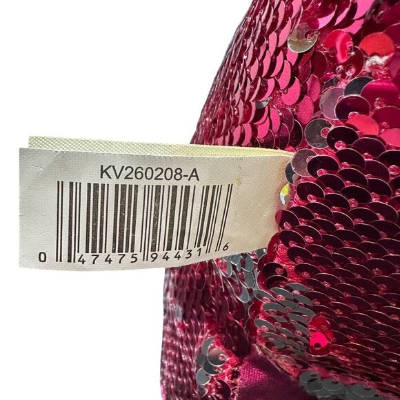 Valentine Weiner Dachshund Dog Sequin Pink Silver Hearts Reverse 18in Toy Plush - Picture 10 of 16